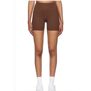 Girlfriend Collective Brown Run Shorts 5” Size Small NWT